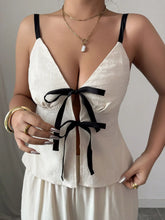 Tie Front Cami and Pants Set OutfitFlow